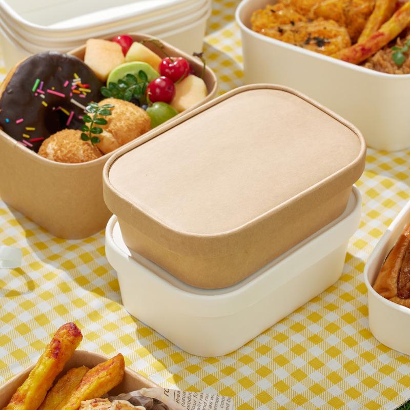 Meal Prep Bowl - 10 Contenitori Quadrati Monouso in Carta